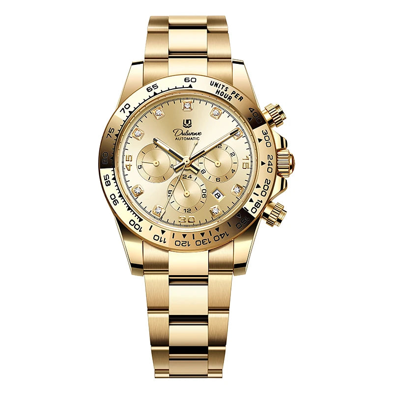 Watch For Men Luxury Stainless Steel Clock Fashion Casual Multi-functional Design Automatic Mechanical Wristwatch