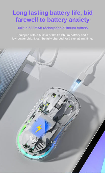 AULA SC660 Wireless Bluetooth Mouse E-sports Mouse Three-Mode Connection Lightweight Mouse Type-C Charging Game Office Girls Boys