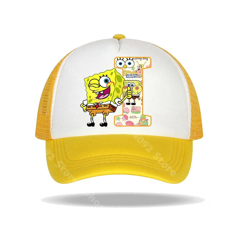 Casquette de baseball Bob l'éponge pour enfants et adultes, imprimé lettres, chapeaux de soleil, anime, dessin animé, casquettes à visière réglable, chapeau décontracté d'été, nouveauté