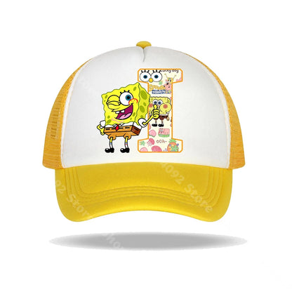 Casquette de baseball Bob l'éponge pour enfants et adultes, imprimé lettres, chapeaux de soleil, anime, dessin animé, casquettes à visière réglable, chapeau décontracté d'été, nouveauté
