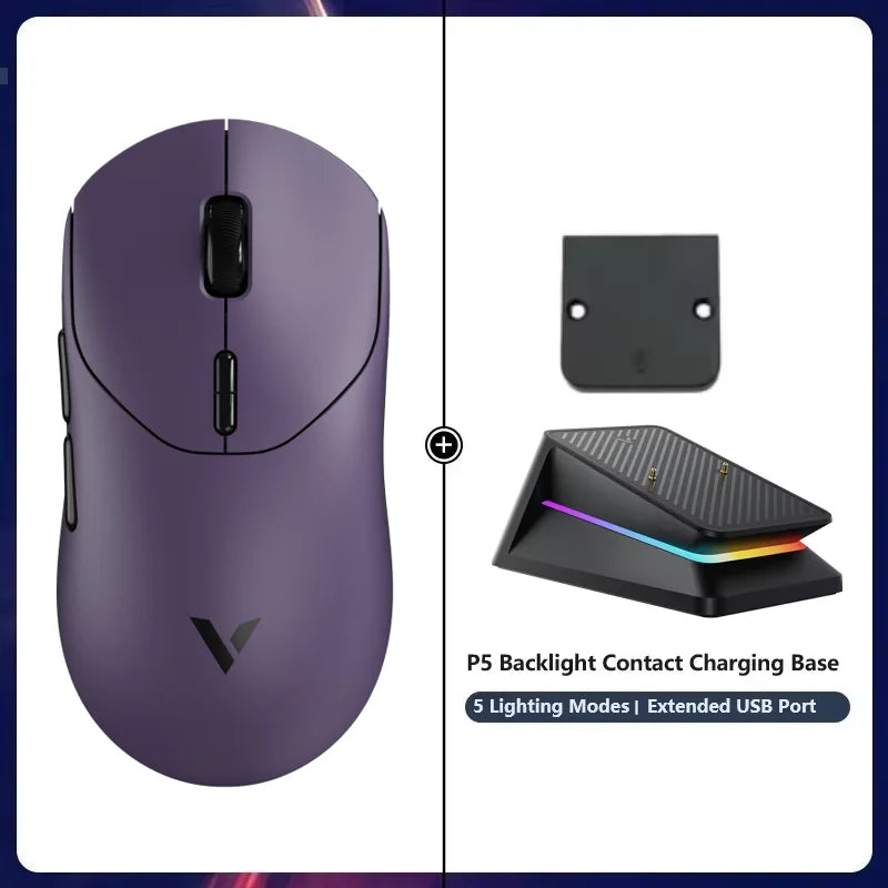 Rapoo VT2 MAX Wireless E-sports Gaming Mouse with 8K Polling Rate Optical Sensor Ergonomic Design 53g Lightweight for PC Laptop