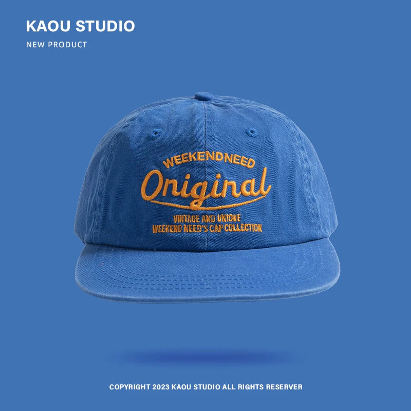 Baseballkappe für Frühling und Herbst, Soft-Top-Stickerei, für Damen und Herren, universell kombinierbar, Street-Tide-Marke, Schirmmütze mit breiter Krempe als Sonnenschutz