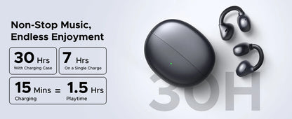 UGREEN ClipBuds Open-Ear Wireless Bluetooth 6.0 Earbuds with 4 Mic Clear Call, 30H Playtime Clip-On Earphones, Waterproof Sport Headphones