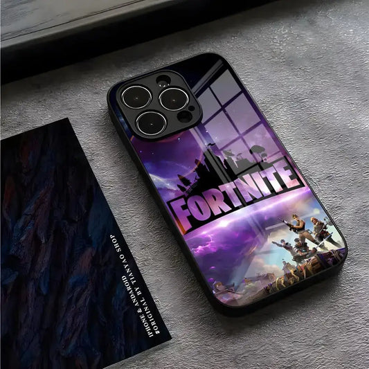 Θήκη τηλεφώνου B-Battle-R-Royales-F-FortniteS για iPhone 17 Pro Max 15 Pro 14 12 11 13 Mini X XR XS 16 Plus SE, γυάλινο κάλυμμα