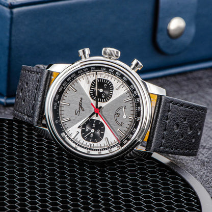 Sugess Men's Pilot 1963 Wristwatch ST1906 Chronograph Handwind Movement Domed Sapphire Waterproof Power Reserve Lume V2