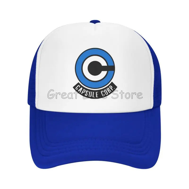 Capsule Corp Mesh-baseballkepsar Unisex Hip-Hop-truckerhatt Anime DBZ Dad Hat Justerbar racingkeps Sommartrucker Snapback-kepsar