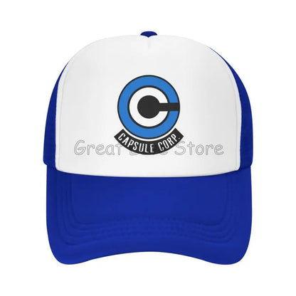 Capsule Corp Mesh-baseballkepsar Unisex Hip-Hop-truckerhatt Anime DBZ Dad Hat Justerbar racingkeps Sommartrucker Snapback-kepsar