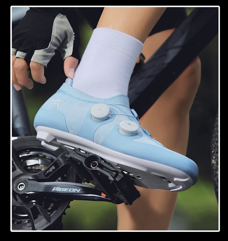 Cyklistické boty na silniční kolo, unisex, HsYixin, prodyšné, se samozamykacím systémem SPD, protiskluzové, závodní boty na silniční kolo, ploché, MTB, cyklistické tenisky