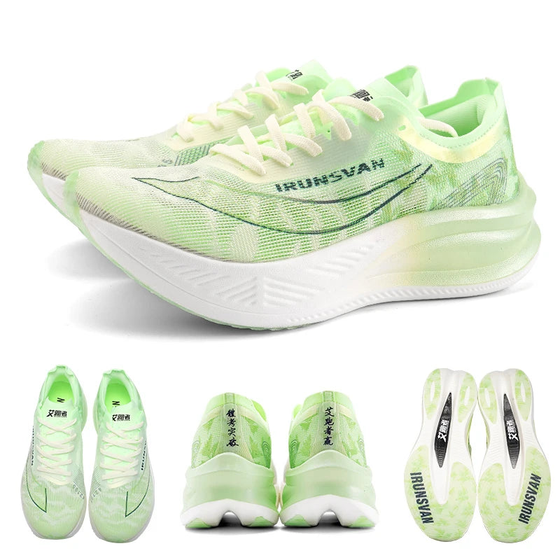 IRUNSVAN Men Professional Marathon Running Shoes Nylon Carbon Plate Road Sports Shoes Lightweight Women Trainers Sport Sneakers