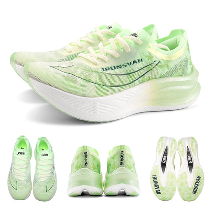 IRUNSVAN Men Professional Marathon Running Shoes Nylon Carbon Plate Road Sports Shoes Lightweight Women Trainers Sport Sneakers