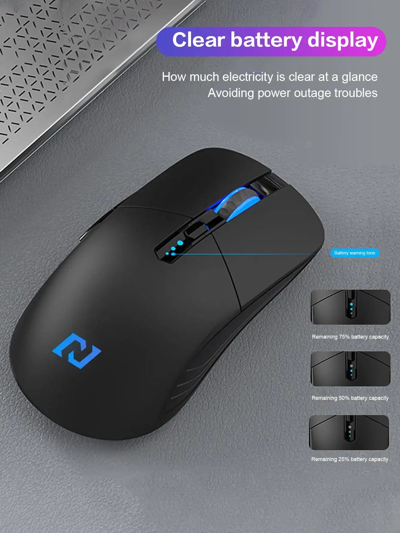 Wireless mouse, 6 keys, silent office wireless mouse, esports games non-slip wireless mouse