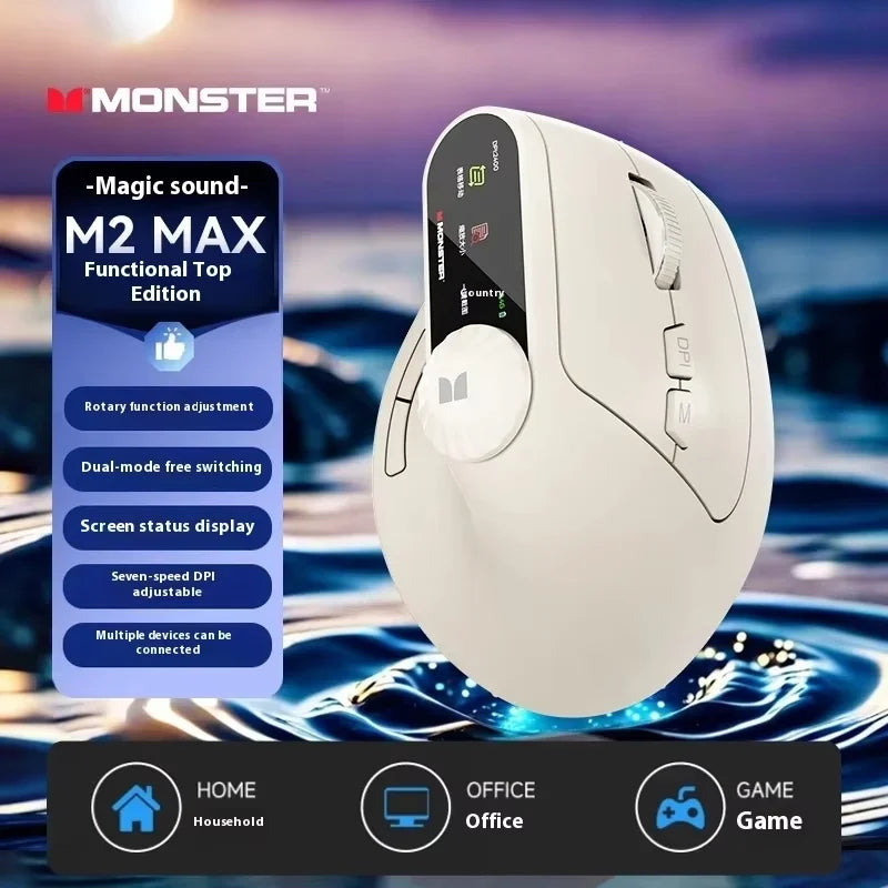 Monster M2 PRO MAX Gaming Mouse Rechargeable Dual Mode DPI Lightweight Custom & Comfortable Ergonomic Wireless Mouse Sensitive