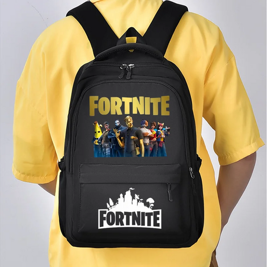Fortnite-Kinderrucksack, tragbar, mit großem Fassungsvermögen, Schulranzen für Schüler, Schultertasche mit Cartoon-Print, Schulzubehör für Jungen, Geschenk