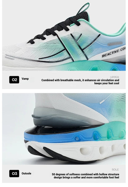 Xtep Reactive Coil 11.0 vyriški bėgimo batai, vasariniai sportiniai batai su smūgių sugėrimu, elastingi minkšti sportbačiai 976219110026