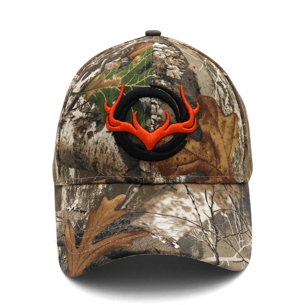 KOEP - Nouvelle casquette de baseball camouflage - Casquettes de pêche pour hommes - Chapeau de chasse camouflage pour les activités de plein air - Chapeau de jungle - Casquette de randonnée avec tête de cerf en 3D