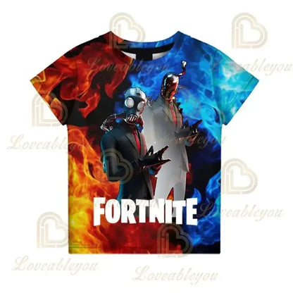 Dječja majica Cartoon Fortnite New Summer s 3D printom, za dječake i djevojčice, streetwear odjeća za odrasle i djecu, zabavna majica kratkih rukava s okruglim izrezom
