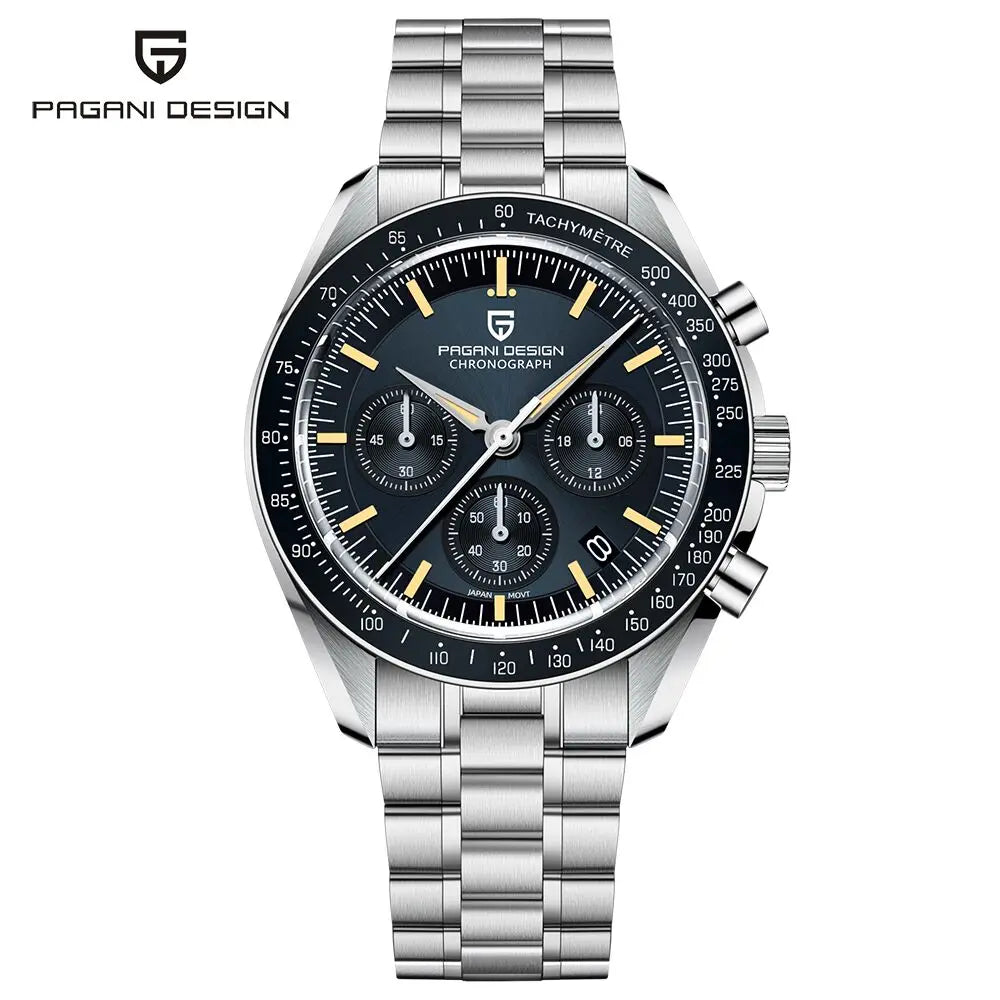 PAGANI DESIGN Nouvelle CK2988 Moon Watches Montre rétro de luxe à quartz pour homme Verre saphir Chronographe de vitesse Montre-bracelet pour homme