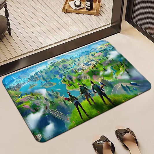 Fortnites Gaming-Eingangstür-Fußmatte, rutschfester Küchenteppich, Teppich für Wohnzimmer, Balkon und Badezimmer, Fußmatte, Bodenmatten, Teppich