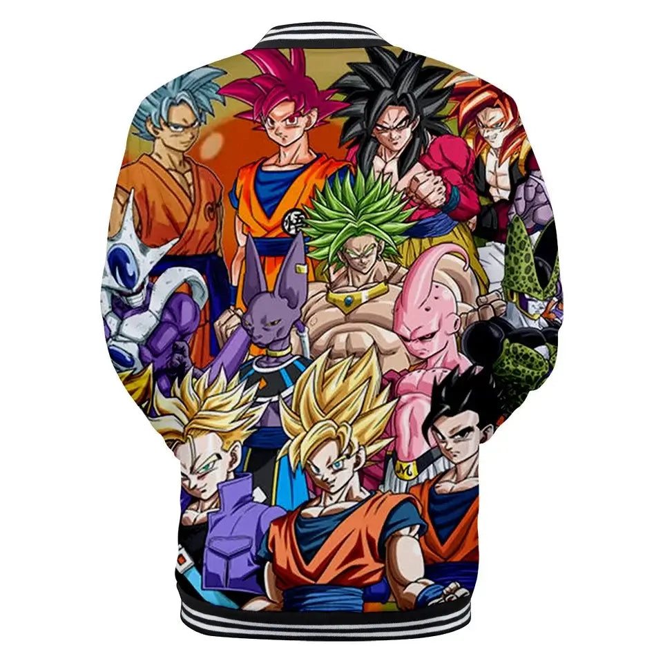 Dragon Ball Goku Kanji Symbol Men Zipper Hoodie Cartoon Japan Anime Women Sweatshirt 2025 New Fashion Children Jackets Coat, produit gaming premium Fraquane