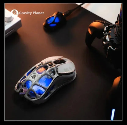 GravaStar M2 Wireless Gaming Mouse PAW3395 26,000 DPI, Magnesium Alloy Tri-Mode Bluetooth, 2.4GHz & Wired RGB Gaming Mouse