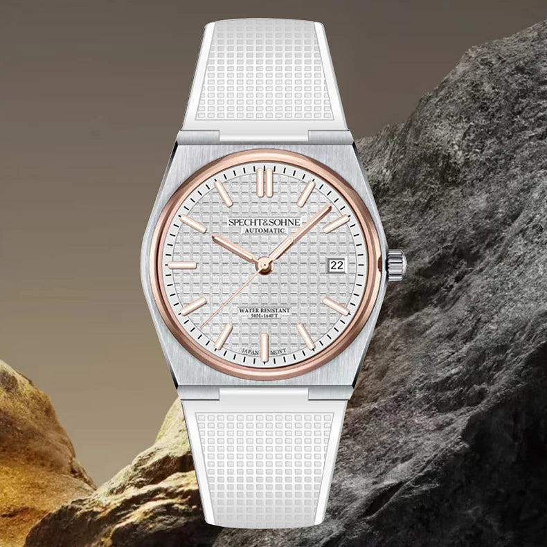 SPECHT&SOHNE New 37MM Men's Watches Luxury Automatic Watch For Men Rose Gold Stainless Steel Mechanical Wristwatch Waterproof