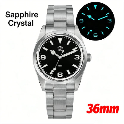 Watchdives WD1016 V3 36Mm VH31 Quartz Watch Man Multicolored K1 Bubble Mirror Sapphire Luminous 100M Waterproof Steel Wristwatch
