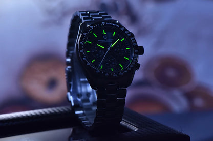 2026 New PAGANI DESIGN Golden Moon Mens Watches Luxury Quartz Watch Men Speed Sports Chronograph Man AR Sapphire Waterproof Gift