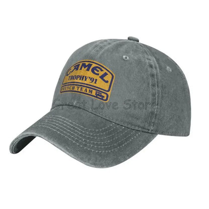 Camel Trophy 91 Cowboyhatt Retro Justerbar Tvättad bomull Golfhatt Sommar Vintage Solskydd Basebollkepsar