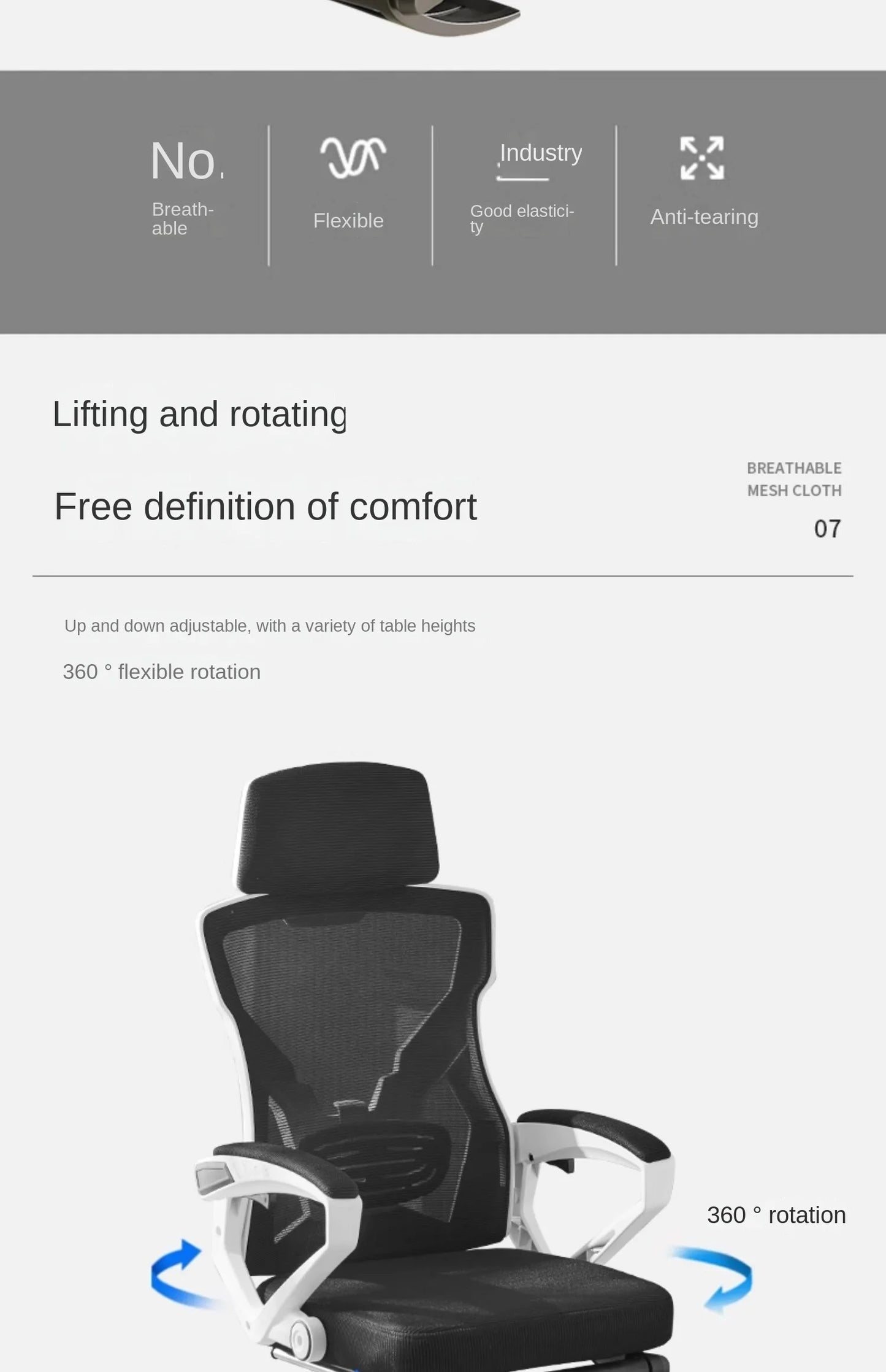 Ergonomic Reclining Seat, Comfortable Office Chair, Household Computer Chair, Student Dormitory, Gaming Chair with Footrest