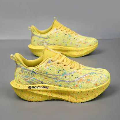 Men Running Shoes Carbon Board Marathon Cushion Mens Sports Breathable Lightweight Women Comfortable Athletic Nonskid Sneakers