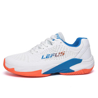 Men's and Women's Large Sizes Breathable Tennis Shoes Blue and Gray Gym Walking Badminton Sneakers