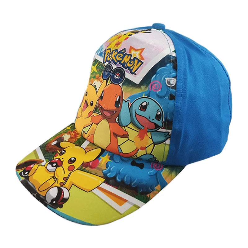 Anime Figure Pokemon Baseball Cap Pikachu Hat Adjustable Pokemon Cosplay Hip Hop Cartoon Adult Hats Boy Girl Kids Birthday Gifts