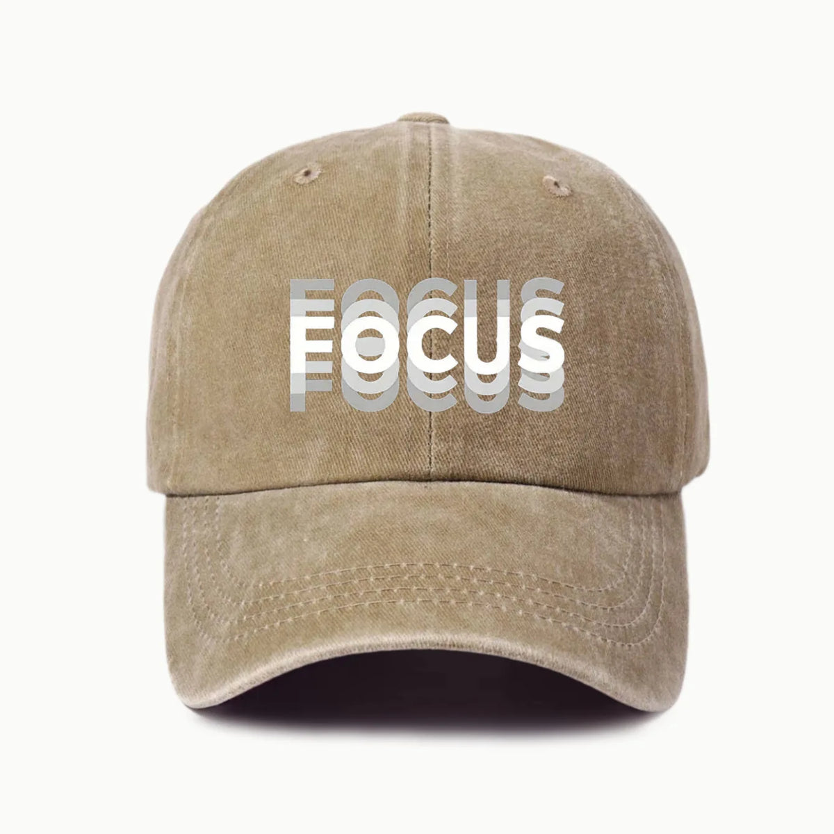 FOCUS Baseballkappe aus gewaschener Baumwolle mit Aufdruck, verstellbar, im klassischen Stil, Sport-Duckbill-Kappe für Damen und Herren