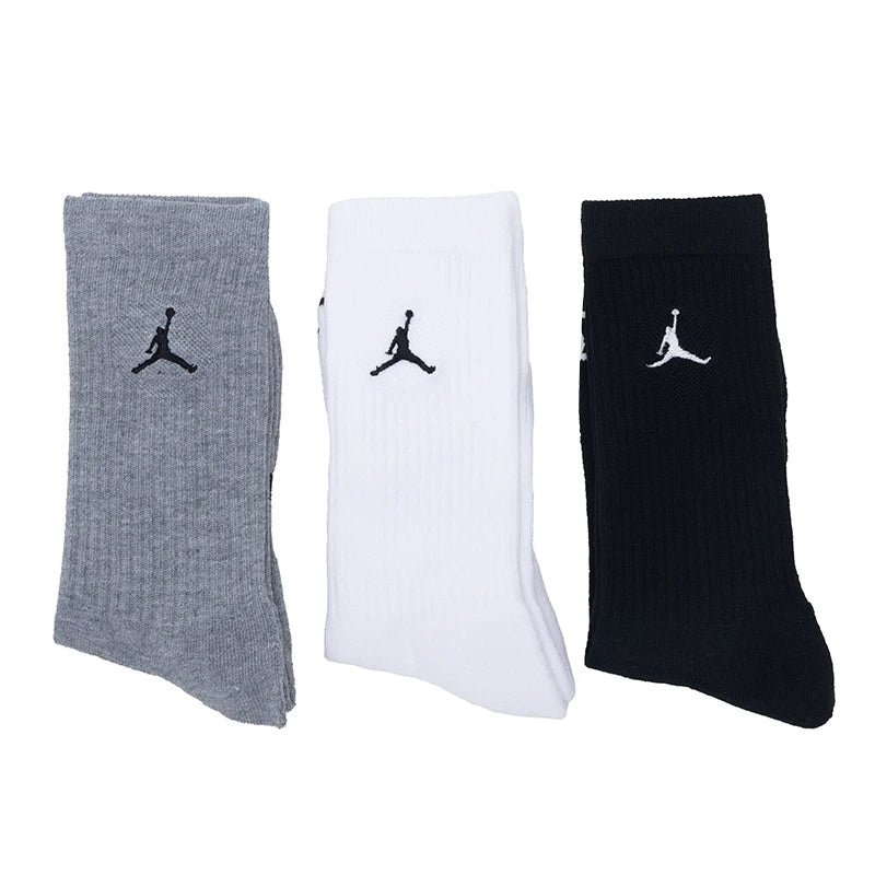 Pánské a dámské ponožky Nike, volnočasové ponožky, basketbalové ponožky, pohodlné běžecké tréninkové prodyšné módní ponožky střední délky (3 páry) Dx9632-914