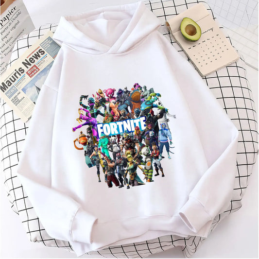 Fortnites Kinder-Kapuzenmäntel Anime Fortress Night Sweatshirts Gaming-Frühjahrs- und Herbst-Hoodies Sportbekleidung Kinderkleidung Geschenk