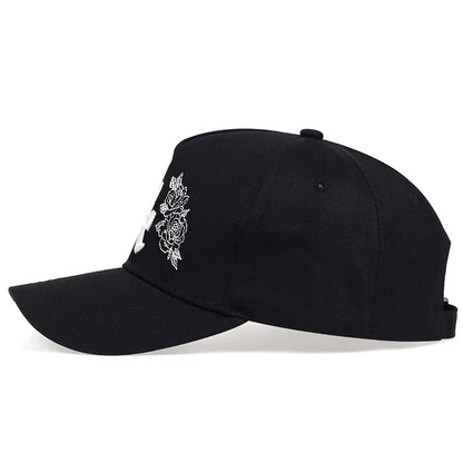 Unisex LA Rose Embroidery Snapback Baseball Caps Spring and Autumn Outdoor Adjustable Casual Hats Sunscreen Hat Sports Cap