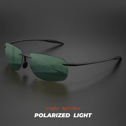 Ultra Light 11g TR90 Frameless Polarized Sunglasses - Flexible & Comfort Fit, Square Shape for Driving, Fishing, Outdoor