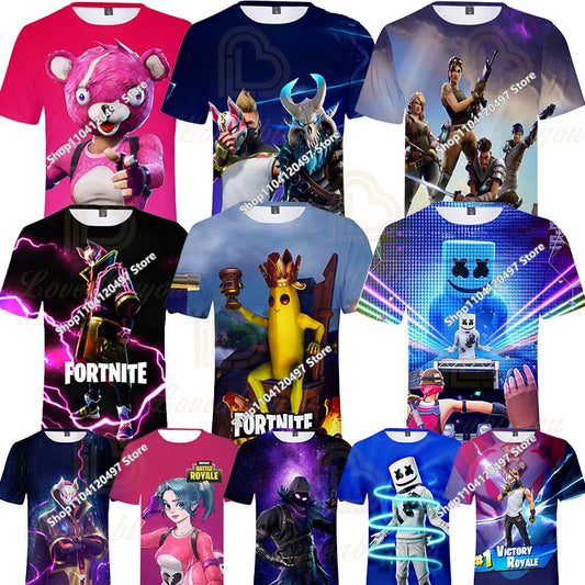 Fortnite-T-Shirt für Herren, Shoot Game Battle Hero, Victory Royale, Kleidung, Kinder-T-Shirts für Jungen und Mädchen von 2-14 Jahren