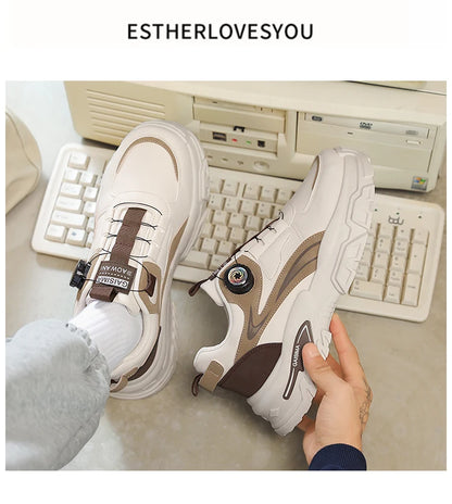 Autumn New Men's Versatile High-Top Trendy Thick-Soled Running Shoes Casual Fashion Sneakers Suitable for Outdoor Sports