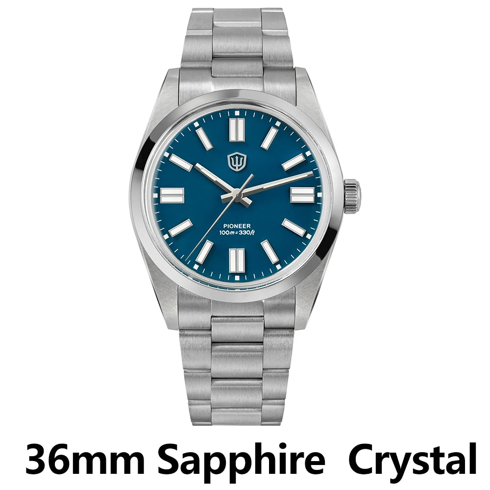 Watchdives WD1016 V3 Watch 37mm VH31 Sweep Quartz Movemet Stainless Steel Watch Waterproof Luminous Sapphire Men Wristwatch