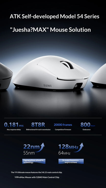 ATK Dragonfly Y9 Wireless Gaming Mouse PAW3950 Ultra Nordic54L15 8Khz High Performance for Computer Office Use Mouse Accessories