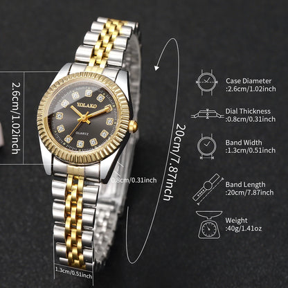 Luxury Men Business Watches Fashion Rhinestone Steel Calendar Quartz Watch Reloj Hombre Clock Gift（Without Box）