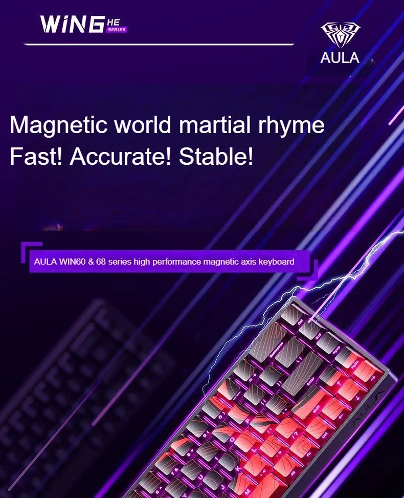 AULA WIN60 HE Magnetic Keyboard Wired Trigger 8K Return Esports Gamer Customize RGB Mechanical Gaming Keyboard