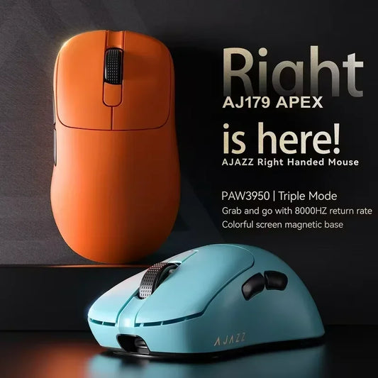Безжична гейминг мишка Ajazz AJ179 APEX с база с цветен екран, Bluetooth, PAW3395, батерия 400mAh, честота на опресняване 8000Hz