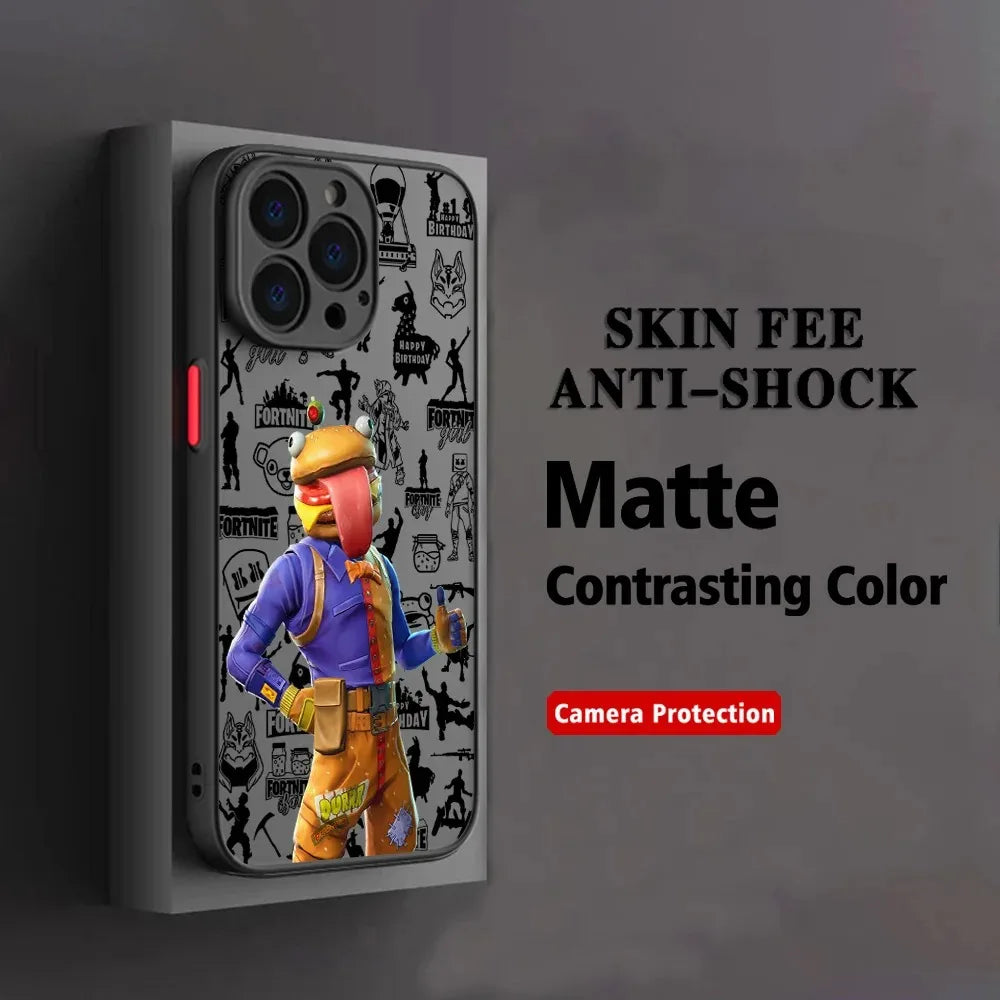 Hot Game F-Fortnites Phone Case For Oppo A6 A5 A5x A59 A98 A38 A58 A78 A76 A57 A17 A55 A94 A74 A54 A16K A16 Pro 5G Matte Cover