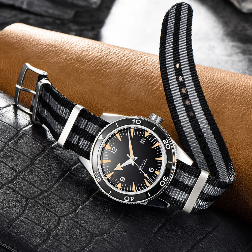 41MM Sapphire Glass 100m Waterproof Japan Automatic Luminous Men's Watch Nylon Strap