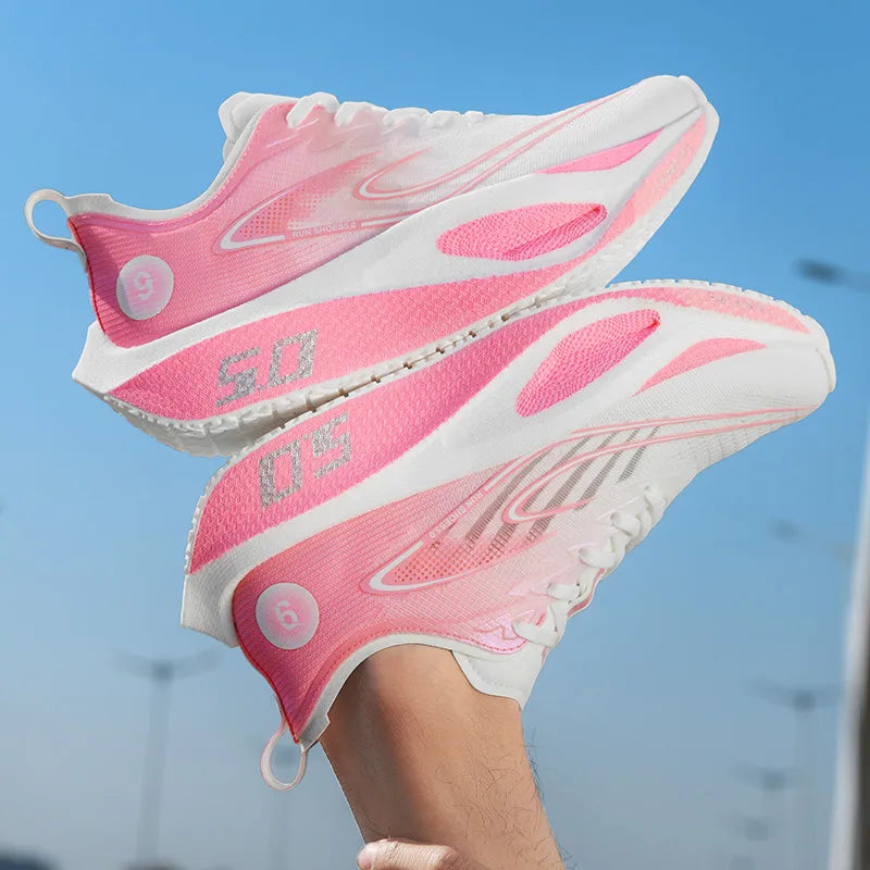 Men’s Sports Shoes with Cushioning, Non-Slip, Flat, Wear-Resistant Sneakers, Mesh Breathable Platform, Soft Running Shoes for Men