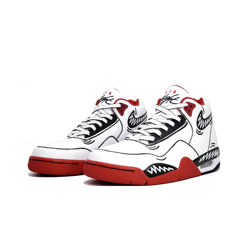 Персонализирани маратонки Nike Flight Legacy „Kaleidoscope Play“ – ретро баскетболни маратонки с графити, средна височина и подаръчна торбичка за мъже