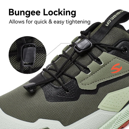 HOBIBEAR Unisex Running Shoes, Elastic Band Hiking Sneakers, Lightweight Breathable Casual Shoes