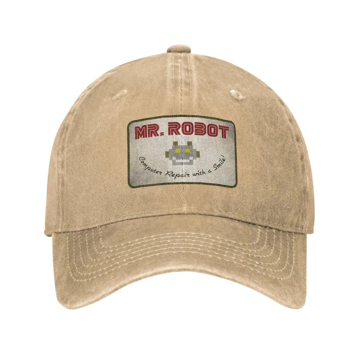 Computer mit Sourires Anime Funny Mr Robot Individuell gestaltete Retro-Cowboy-Baseballkappen für Herren aus Denim, Sonnenhut, Hip-Hop-Kappe